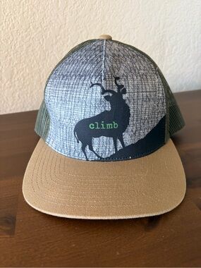 Prana Journeyman Trucker Hat - CLIMB - Mountain Goat - Green, Tan, Unisex
